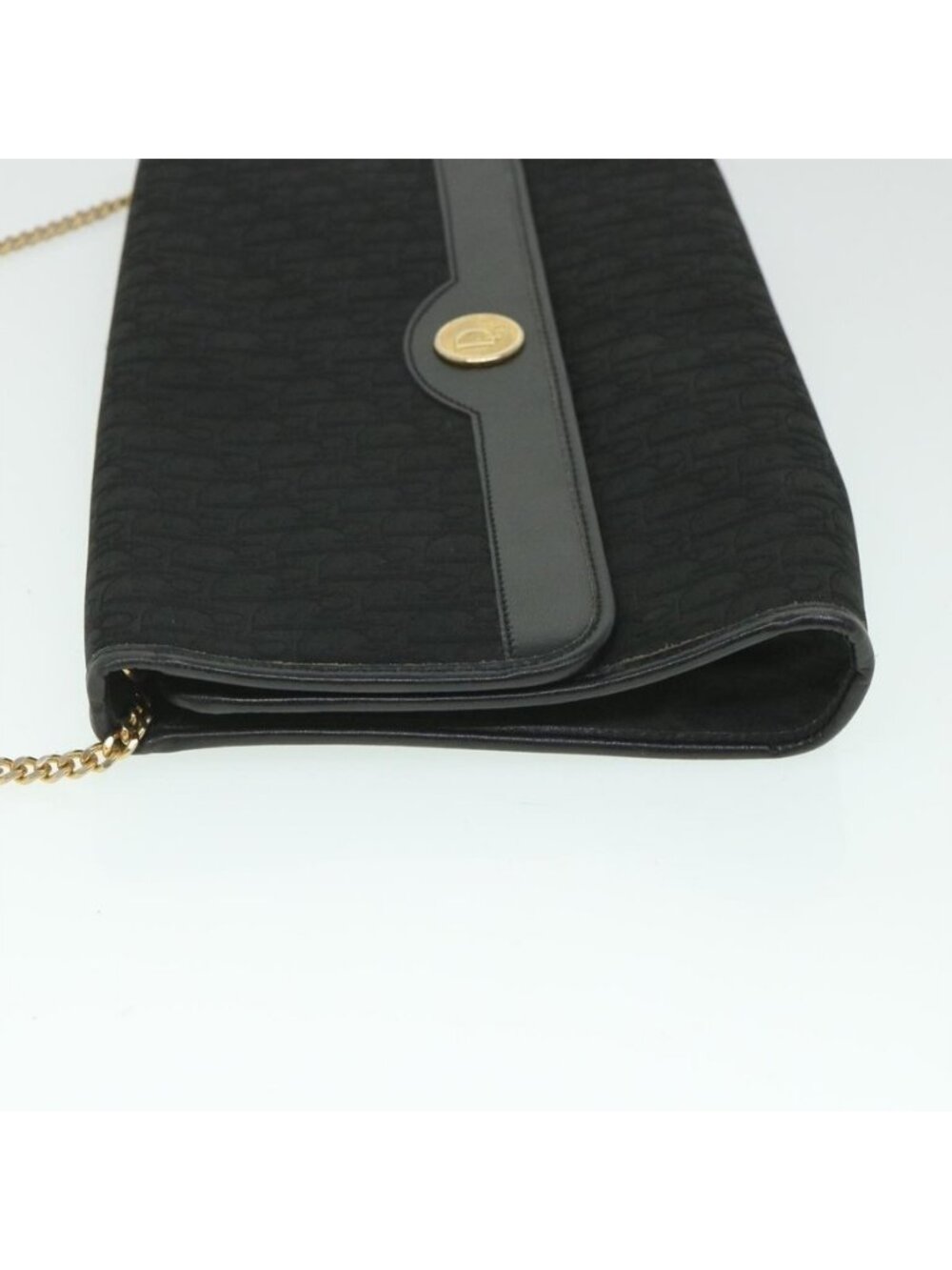 Authentic Christian Dior Trotter Canvas Chain Shoulder Bag Black - Picture 10 of 16